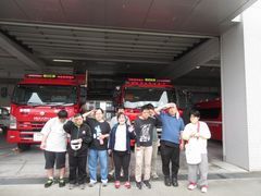 最後に消防車の前で記念撮影。